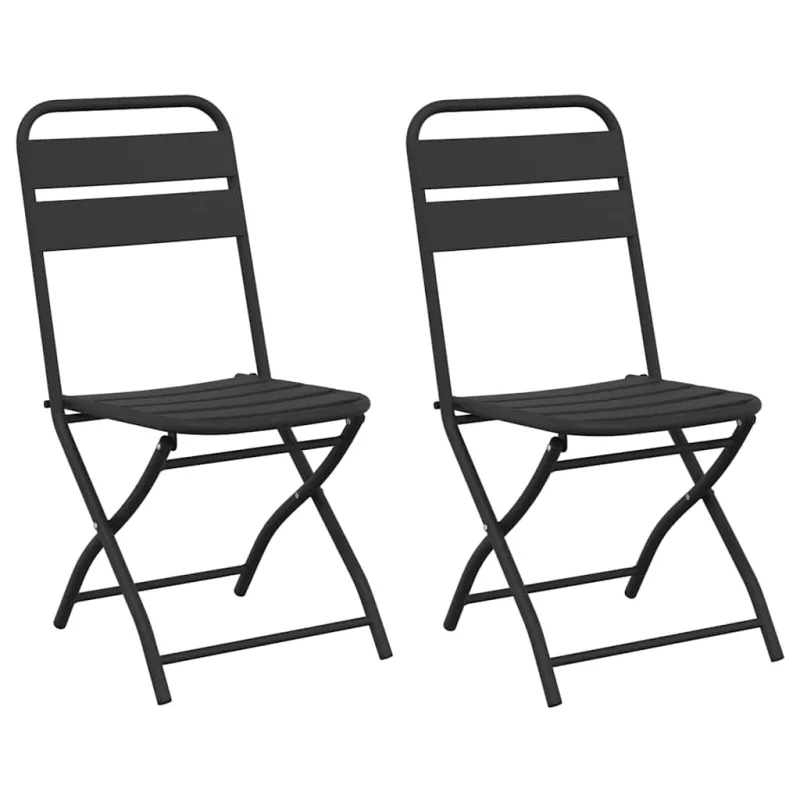 Sodo sulankstoma kėdė 2 pcs Antracitas 42 x 52 x 82cm