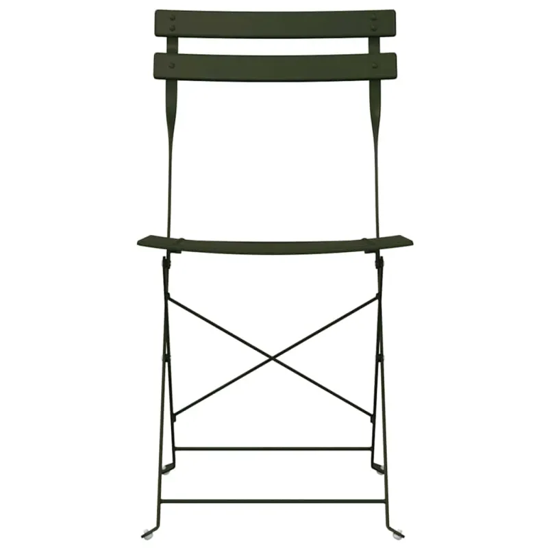 Sodo sulankstoma kėdė 2 pcs Žalia 42 x 46 x 82cm metalas