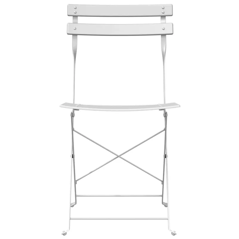 Sodo sulankstoma kėdė 2 pcs Balta 42 x 46 x 82cm metalas