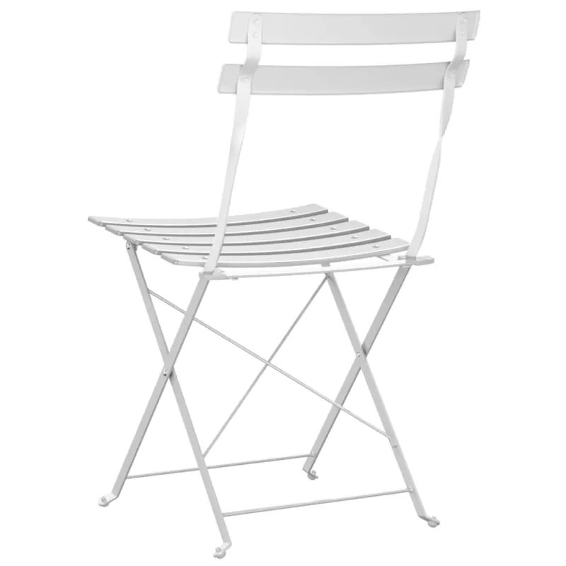 Sodo sulankstoma kėdė 2 pcs Balta 42 x 46 x 82cm metalas