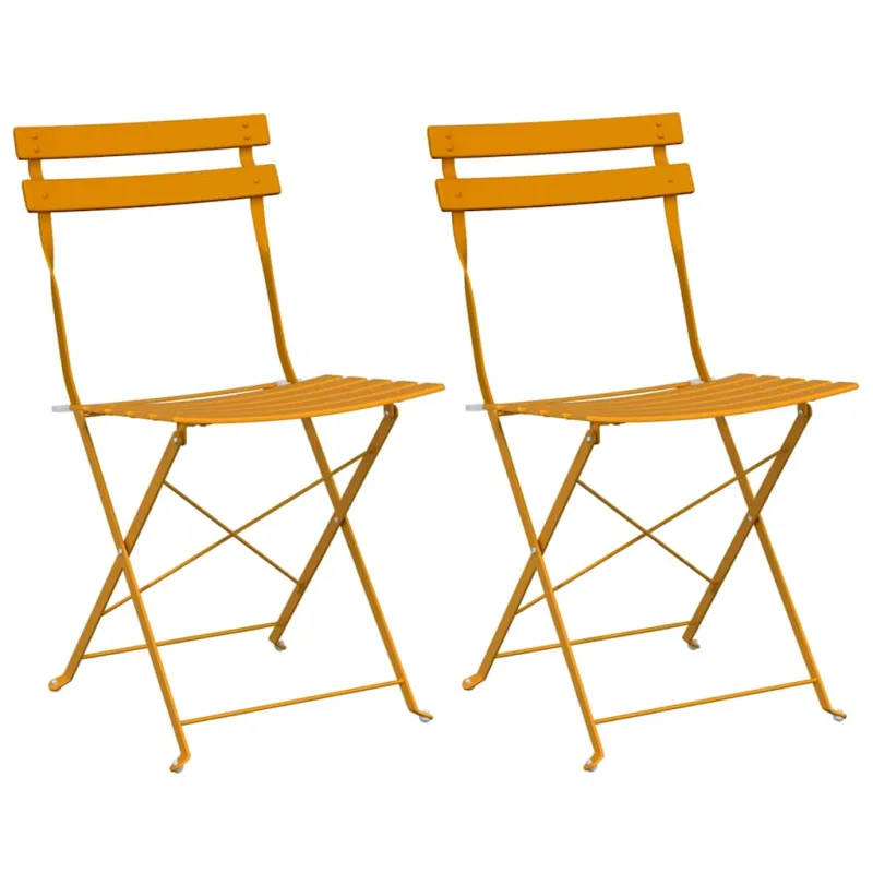 Sodo sulankstoma kėdė 2 pcs Garstyčių 42 x 46 x 82cm metalas