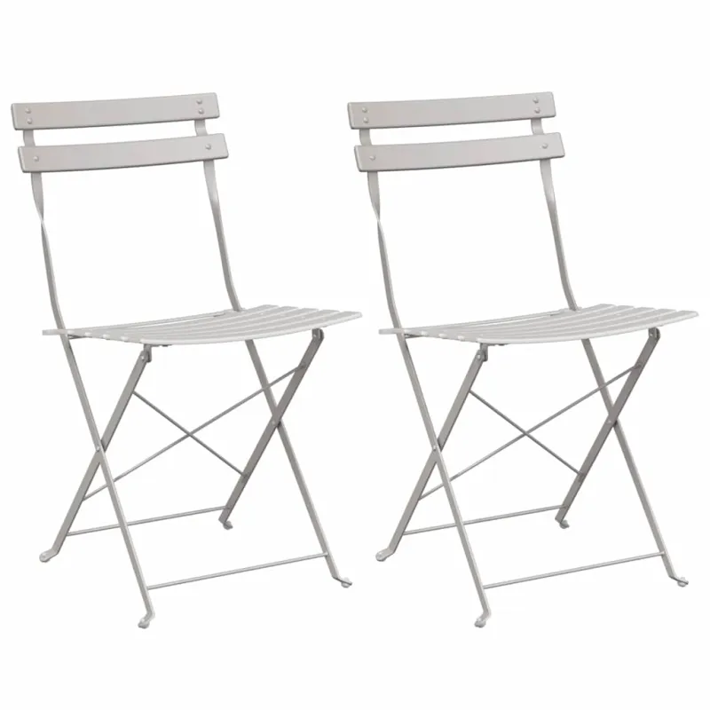 Sodo sulankstoma kėdė 2 pcs Smėlio 42 x 46 x 82cm metalas