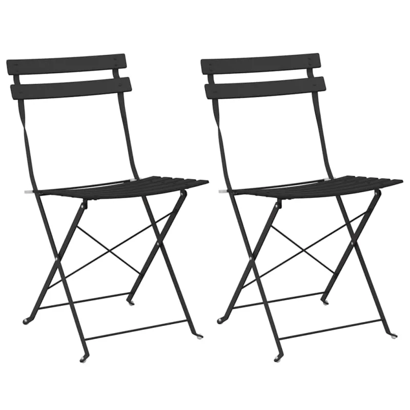 Sodo sulankstoma kėdė 2 pcs Antracitas 42 x 46 x 82cm metalas