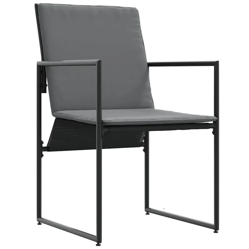 Kėdė su pagalve 4 pcs Juoda ir Antracitas Tekstilenas