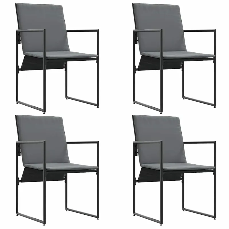 Kėdė su pagalve 4 pcs Juoda ir Antracitas Tekstilenas