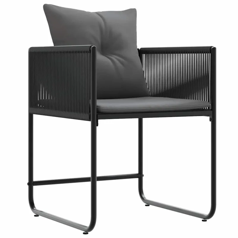 Kėdė su pagalve 4 pcs Juoda ir Antracitas PE ratanas