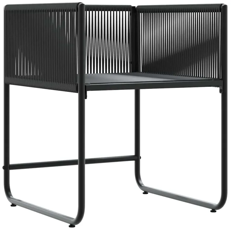 Kėdė su pagalve 4 pcs Juoda ir Antracitas PE ratanas