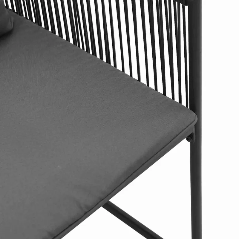 Kėdė su pagalve 4 pcs Juoda ir Antracitas PE ratanas