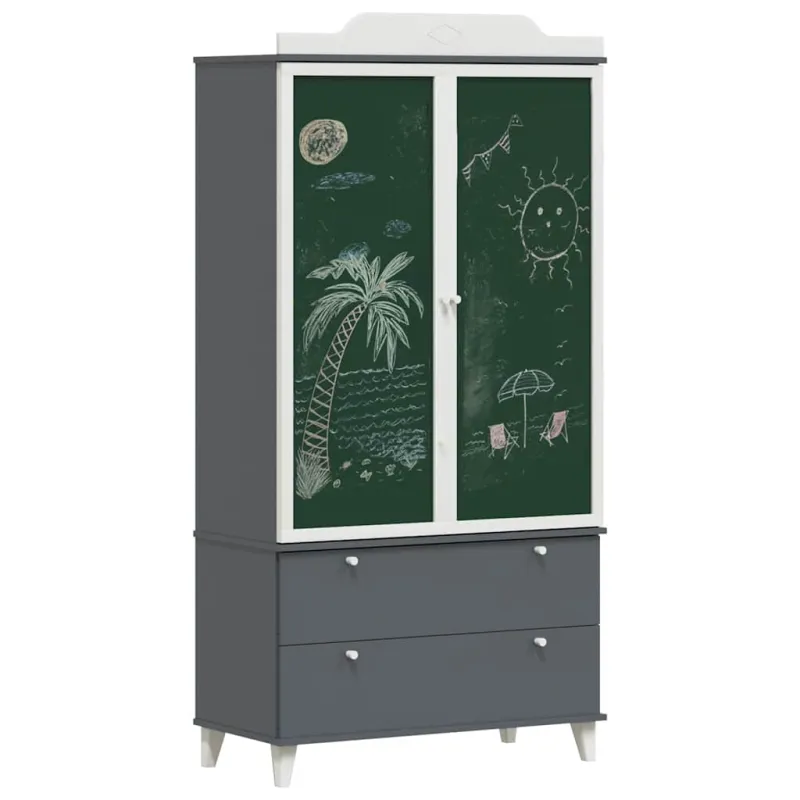 Juodai rašomas spinta ROROS Pilka ir balta 90 x 45 x 180 cm