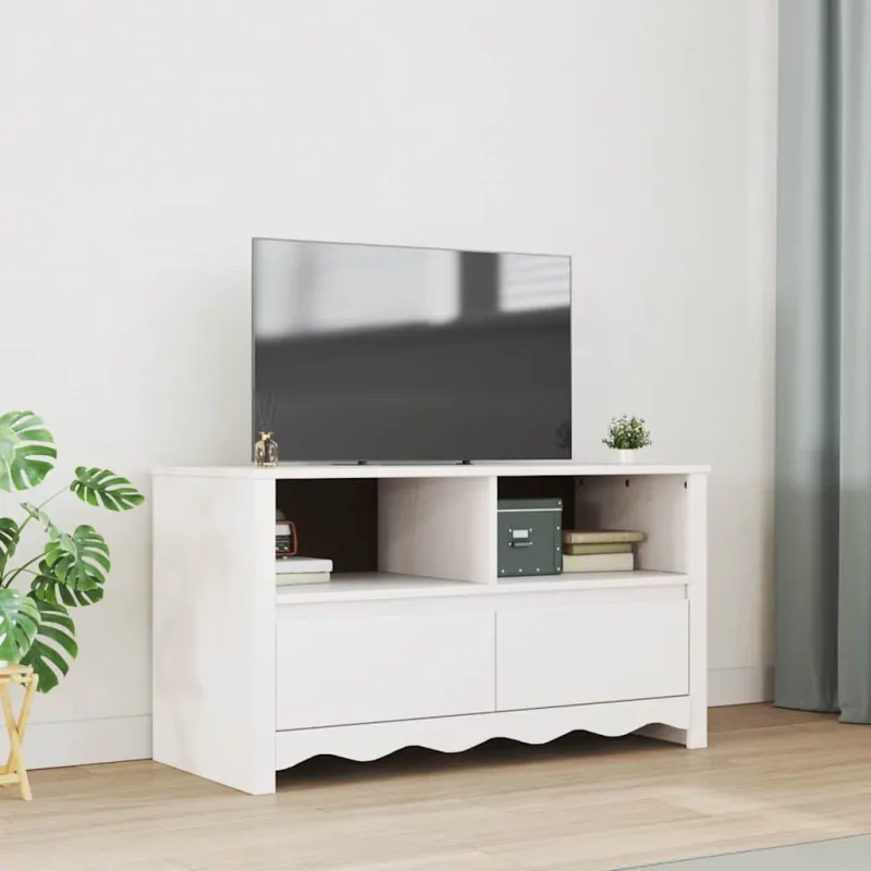 Televizoriaus spintelė su stalčių Drammen Balta 99 x 43 x 55 cm