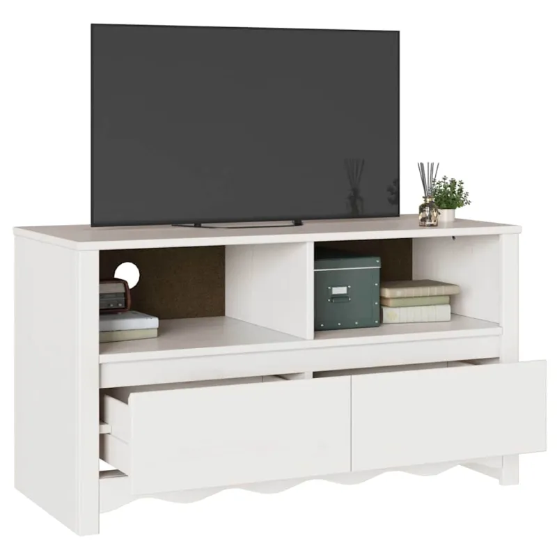 Televizoriaus spintelė su stalčių Drammen Balta 99 x 43 x 55 cm