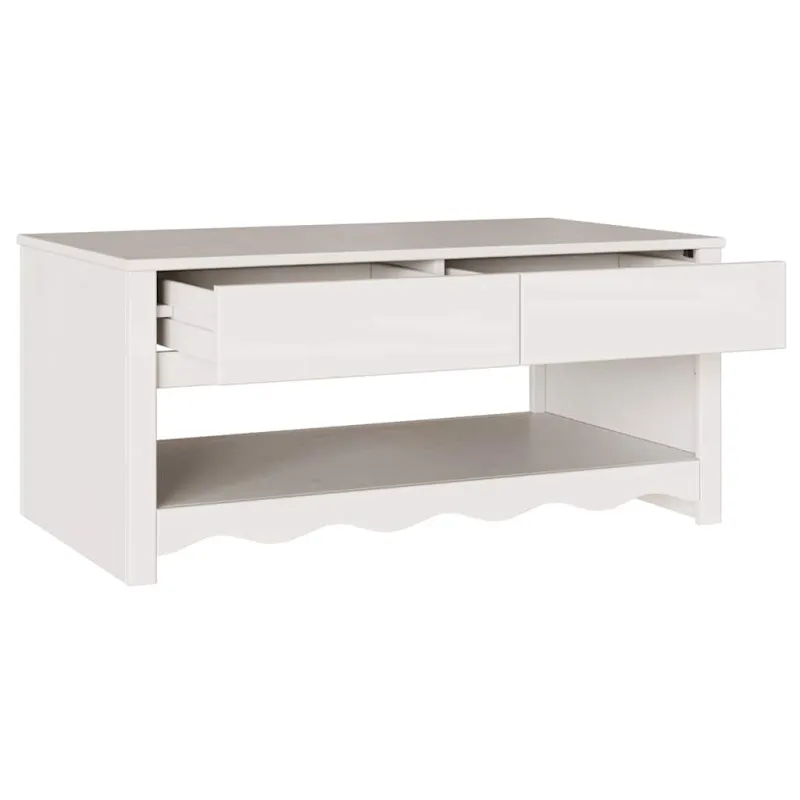 Kavos staliukas su stalčių Drammen Balta 99 x 55 x 45 cm