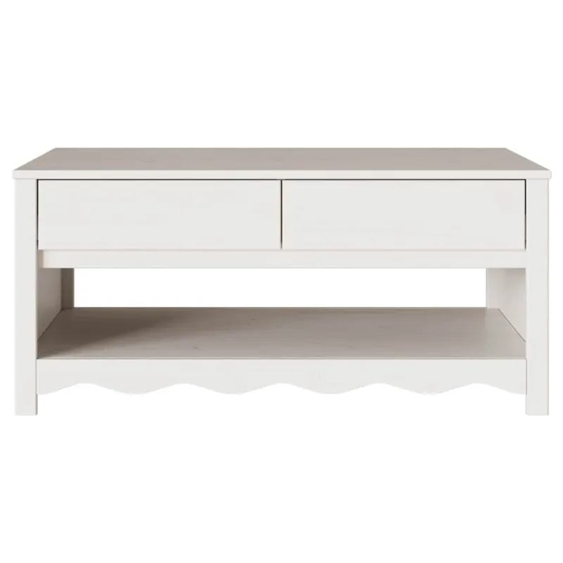Kavos staliukas su stalčių Drammen Balta 99 x 55 x 45 cm