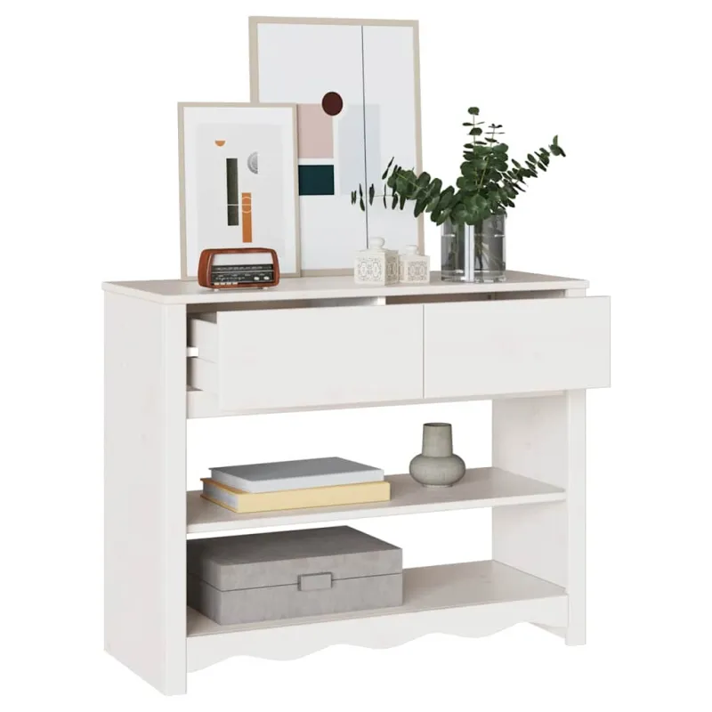 Konsolinis stalas su stalčių Drammen Balta 89,5 x 37 x 73 cm
