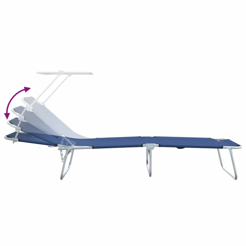 Saulės gultas 2 pcs Mėlyna 58 x 188 x 77 cm Poliesteris