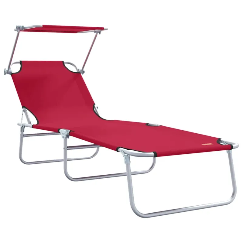Saulės gultas 2 pcs Raudona 58 x 188 x 77 cm Poliesteris