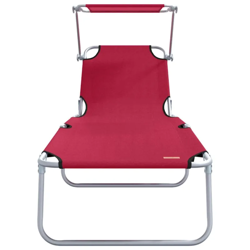 Saulės gultas 2 pcs Raudona 58 x 188 x 77 cm Poliesteris