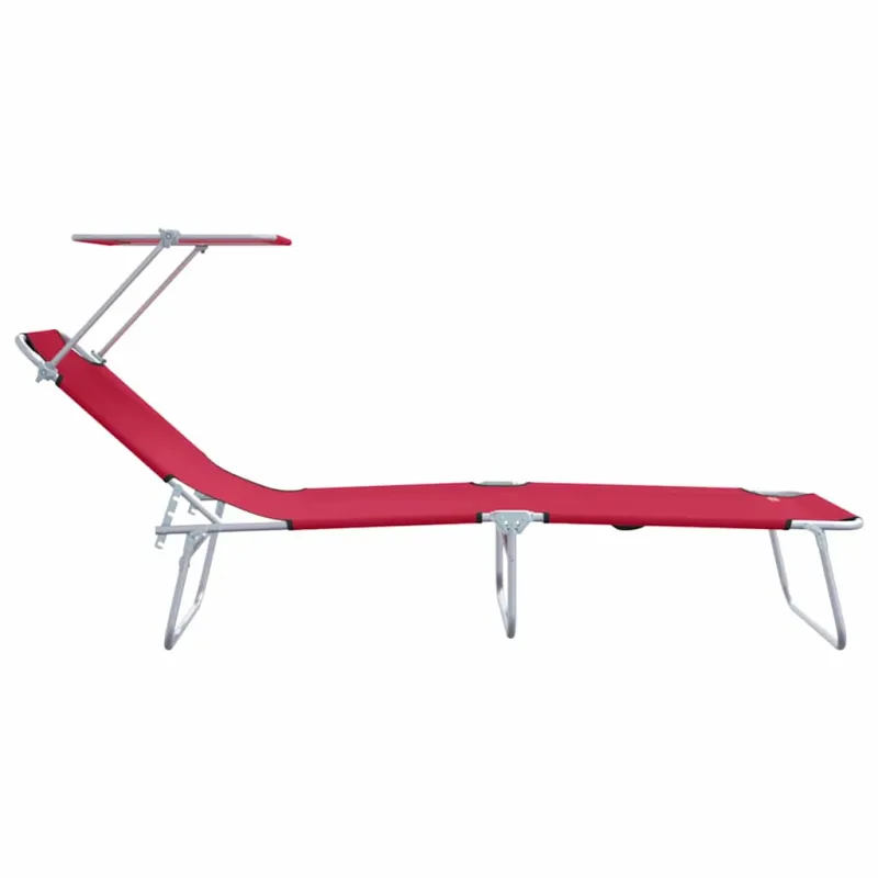Saulės gultas 2 pcs Raudona 58 x 188 x 77 cm Poliesteris
