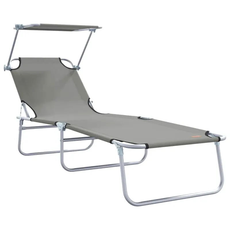 Saulės gultas 2 pcs Pilka 58 x 188 x 77 cm Poliesteris