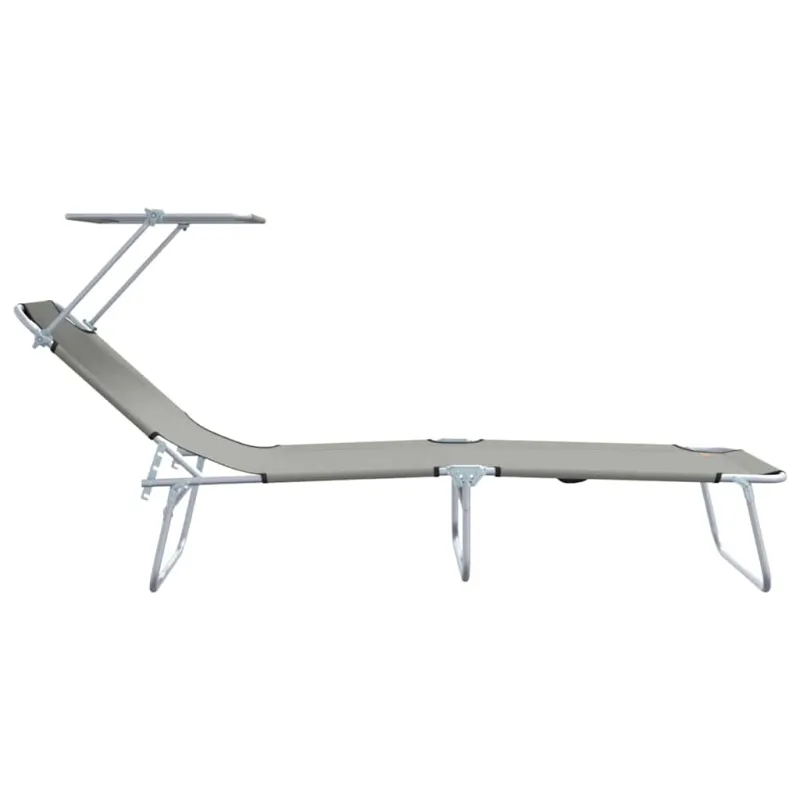 Saulės gultas 2 pcs Pilka 58 x 188 x 77 cm Poliesteris