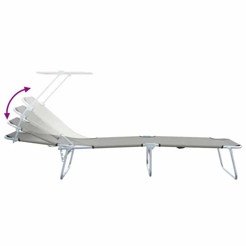 Saulės gultas 2 pcs Pilka 58 x 188 x 77 cm Poliesteris