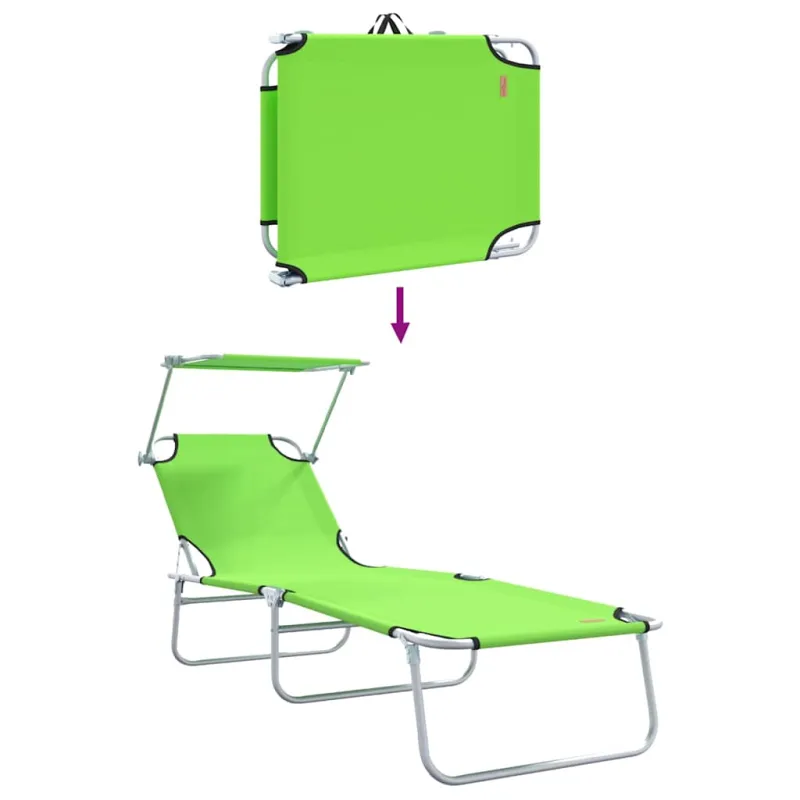 Saulės gultas 2 pcs Žalia 58 x 188 x 77 cm Poliesteris