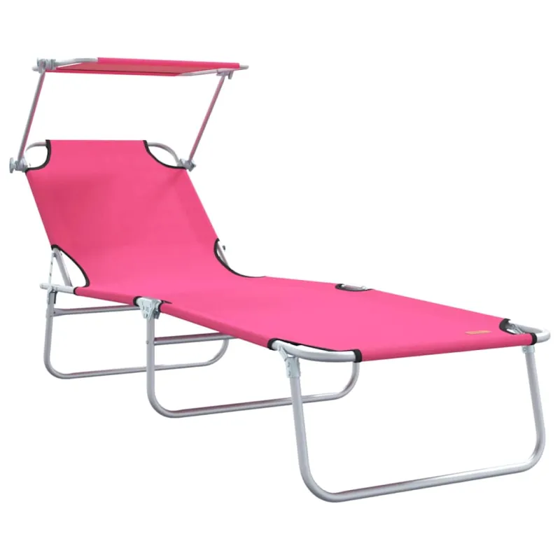 Saulės gultas 2 pcs Rožinė 58 x 188 x 77 cm Poliesteris