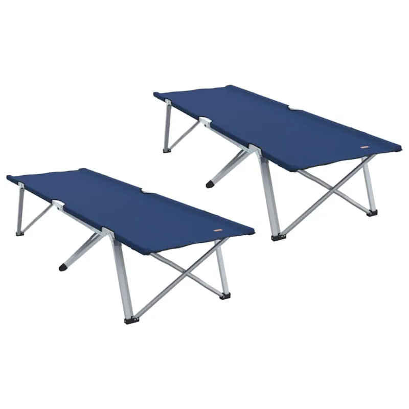 Sulankstoma Kempingo Lova 2 pcs Mėlyna 194 x 62,5 x 42,5 cm