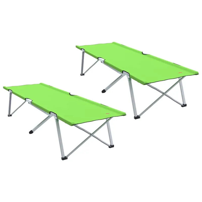 Sulankstoma Kempingo Lova 2 pcs Žalia 194 x 62,5 x 42,5 cm