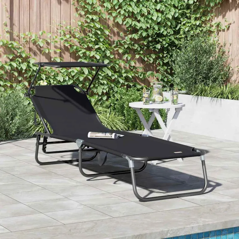 Sulankstomas gultas Juoda 190 x 57 x 81 cm Oksfordas