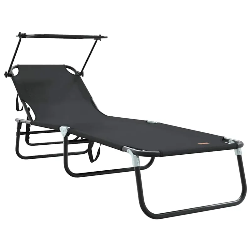 Sulankstomas gultas Juoda 190 x 57 x 81 cm Oksfordas