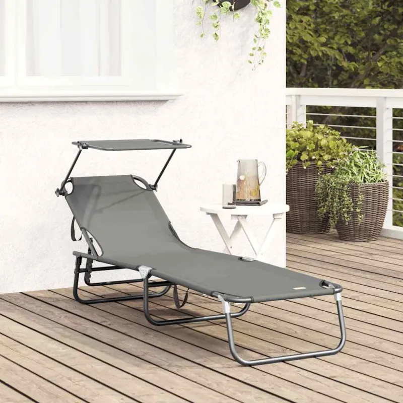 Sulankstomas gultas Pilka 190 x 57 x 81 cm Oksfordas