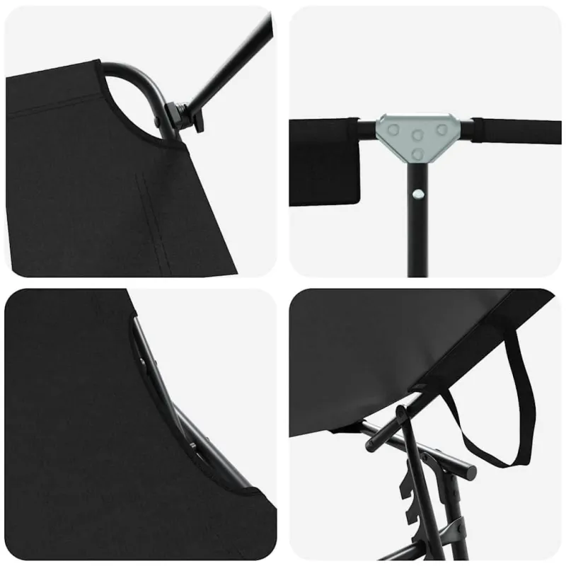 Sulankstomas gultas 2 pcs Juoda 190 x 57 x 81 cm Oksfordas