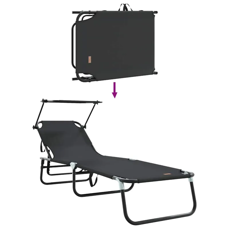 Sulankstomas gultas 2 pcs Juoda 190 x 57 x 81 cm Oksfordas