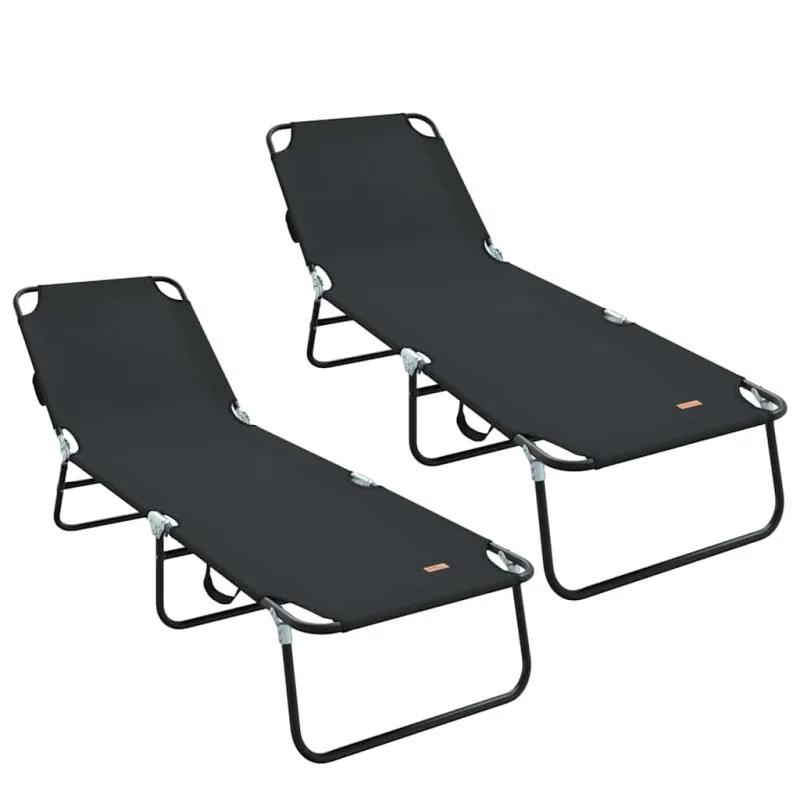 Sulankstomas gultas 2 pcs Juoda 188 x 57 x 86,5 cm Poliesteris