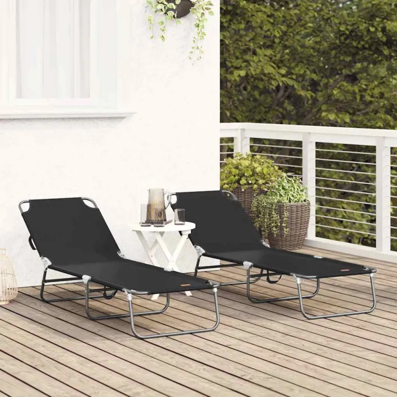 Sulankstomas gultas 2 pcs Juoda 188 x 57 x 86,5 cm Poliesteris