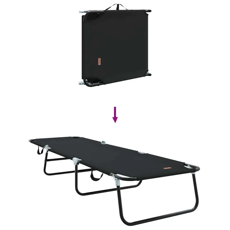 Sulankstomas gultas 2 pcs Juoda 188 x 57 x 86,5 cm Poliesteris
