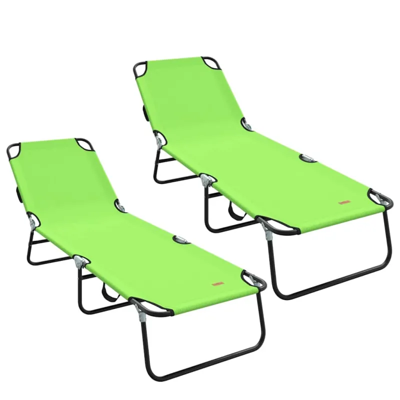 Sulankstomas gultas 2 pcs Žalia 188 x 57 x 86,5 cm Poliesteris