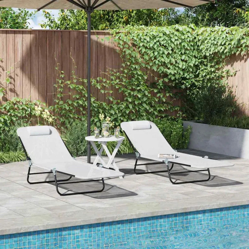 Sulankstomas gultas 2 pcs Kreminė 182 x 55 x 85,5 cm