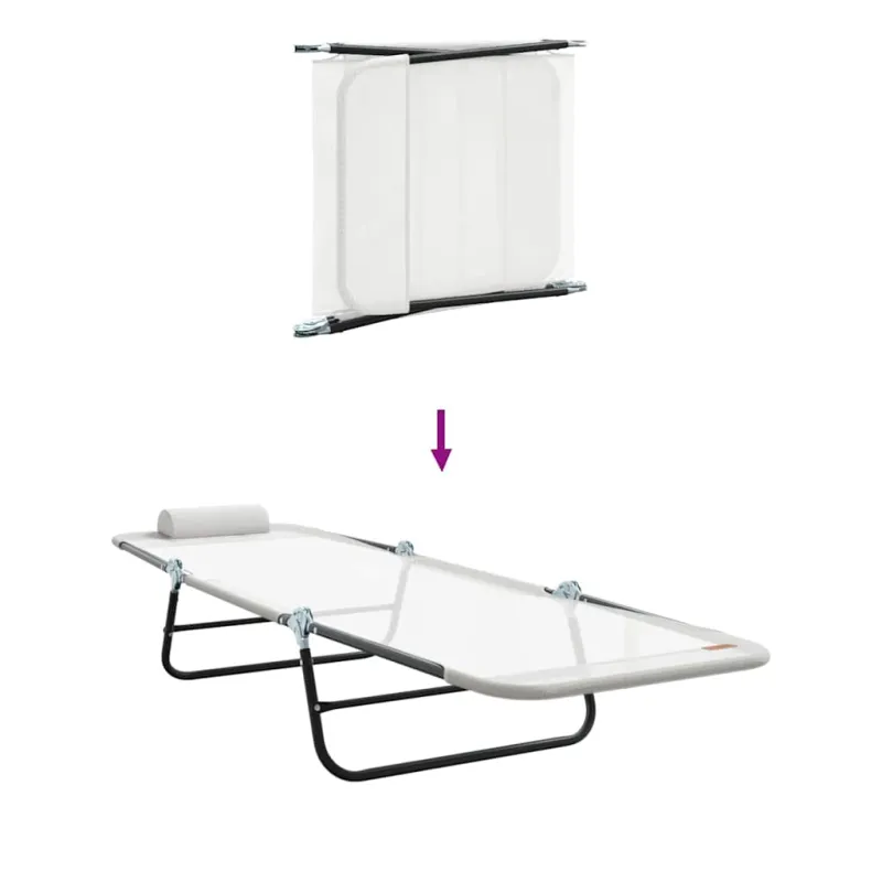 Sulankstomas gultas 2 pcs Kreminė 182 x 55 x 85,5 cm