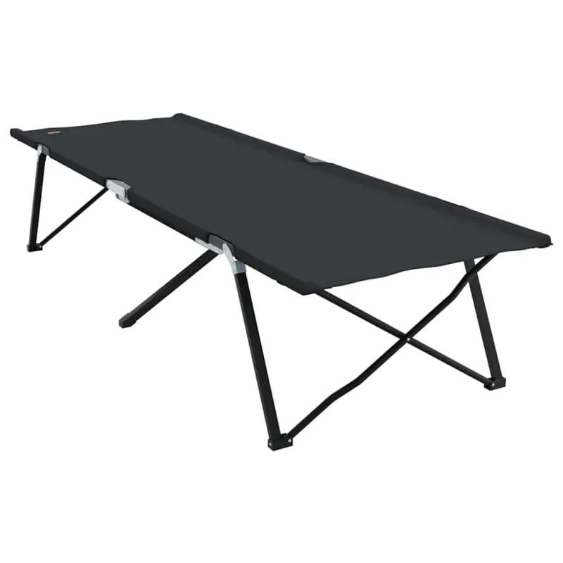 Sulankstoma Kempingo Lova Juoda 206 x 76 x 74 cm