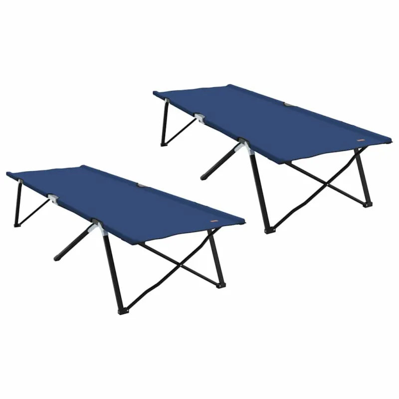 Sulankstoma Kempingo Lova 2 pcs Mėlyna 206 x 76 x 74 cm