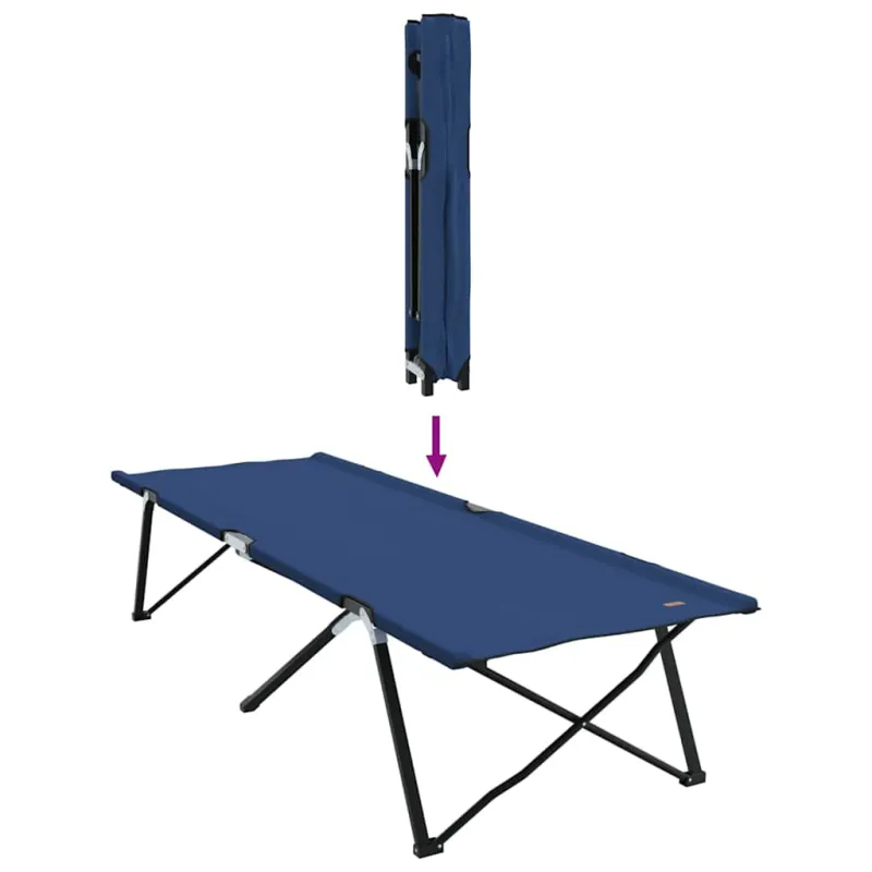 Sulankstoma Kempingo Lova 2 pcs Mėlyna 206 x 76 x 74 cm