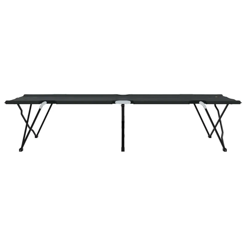 Sulankstoma Kempingo Lova 2 pcs Juoda 206 x 76 x 74 cm