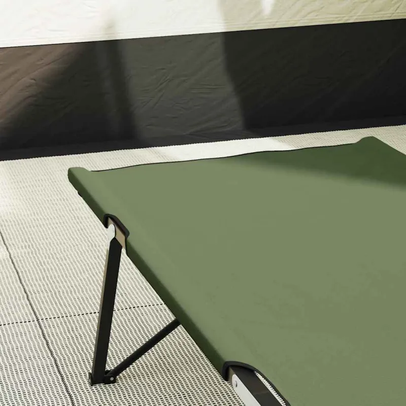 Sulankstoma Kempingo Lova 2 pcs Žalia 206 x 76 x 74 cm