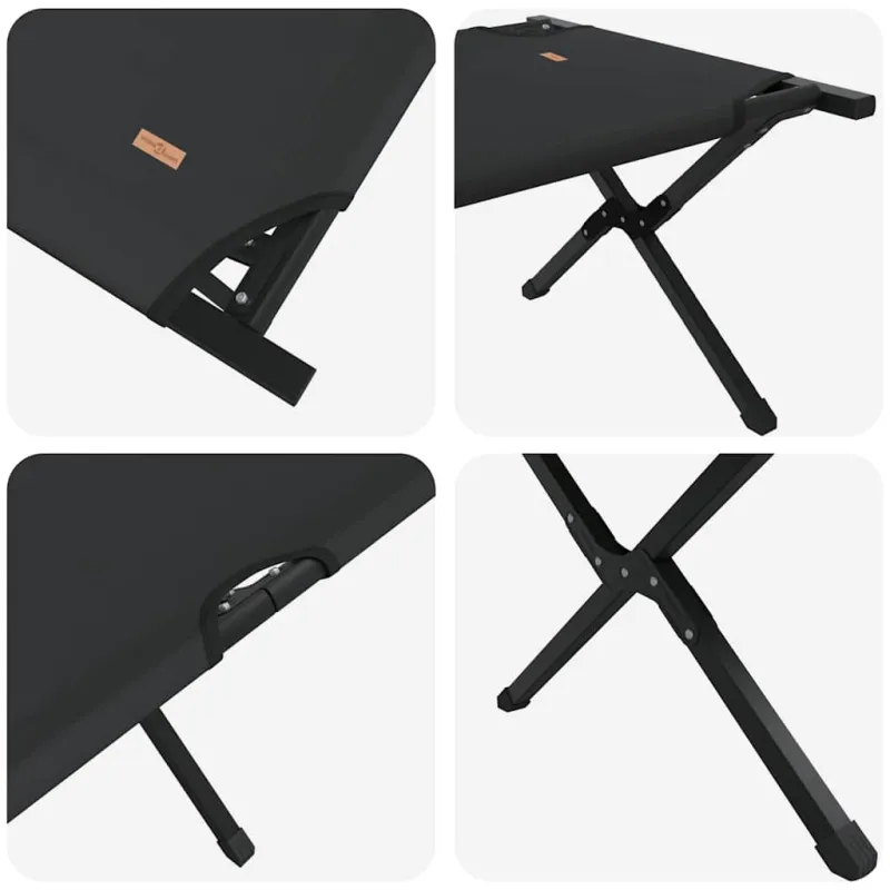 Sulankstoma Kempingo Lova Juoda 193 x 69 x 45 cm