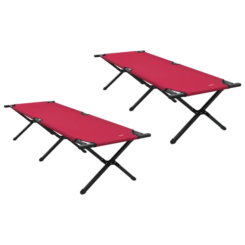 Sulankstoma Kempingo Lova 2 pcs Raudona 193 x 69 x 45 cm
