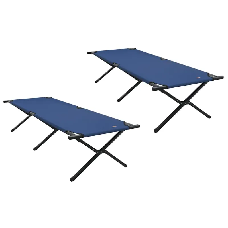 Sulankstoma Kempingo Lova 2 pcs Mėlyna 210 x 80 x 46 cm