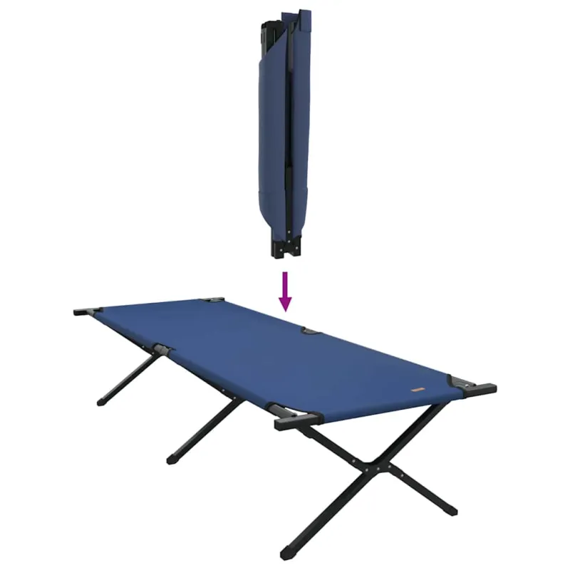 Sulankstoma Kempingo Lova 2 pcs Mėlyna 210 x 80 x 46 cm