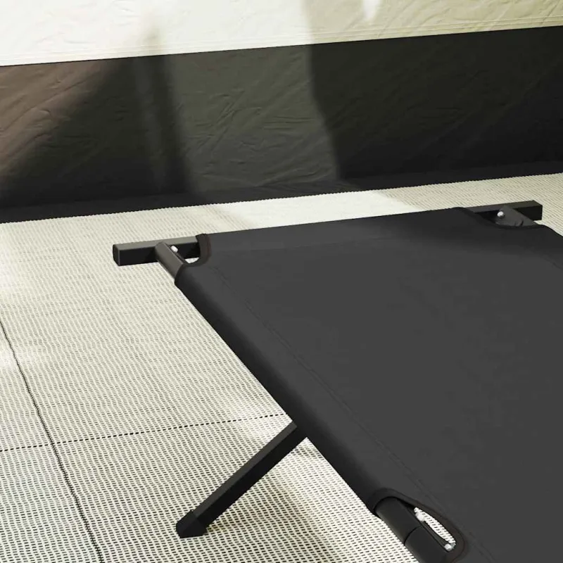 Sulankstoma Kempingo Lova 2 pcs Juoda 210 x 80 x 46 cm